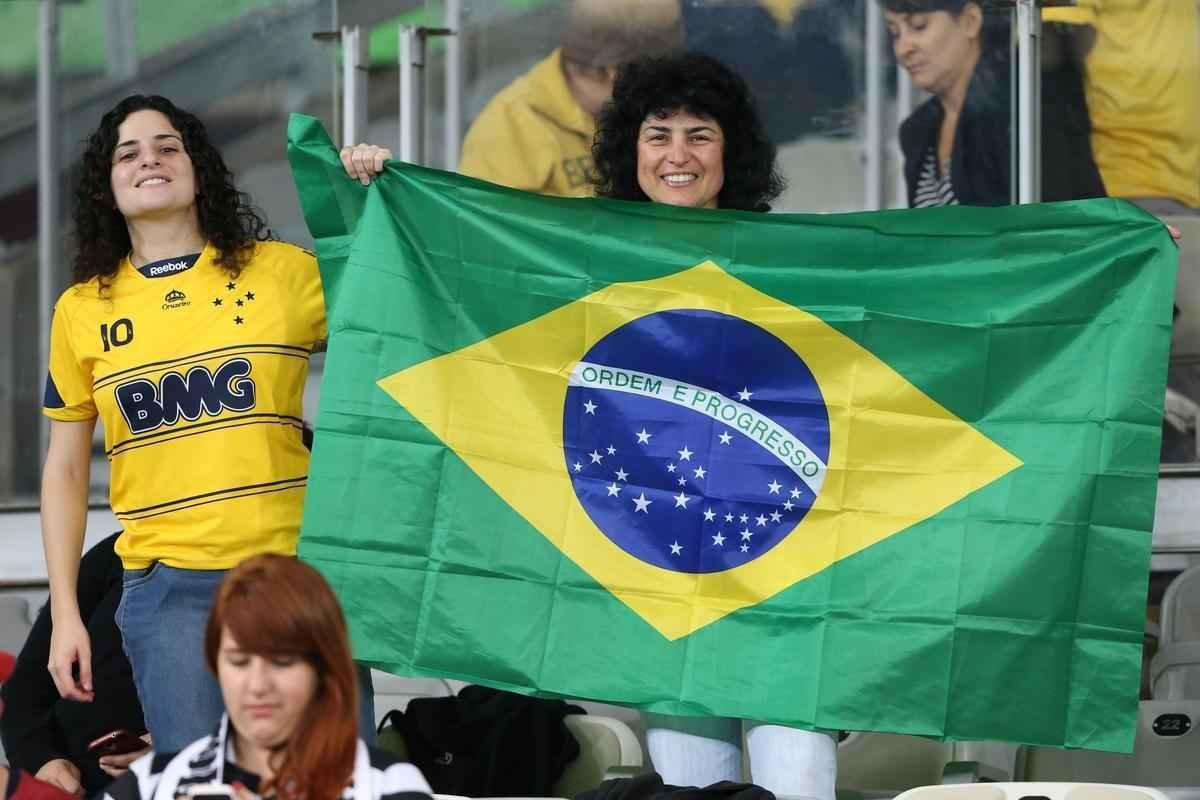 Torcedores no Mineiro durante jogo entre Brasil e Austrlia pelos Jogos Olmpicos do Rio
