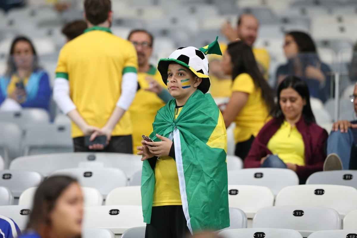 Torcedores no Mineiro durante jogo entre Brasil e Austrlia pelos Jogos Olmpicos do Rio