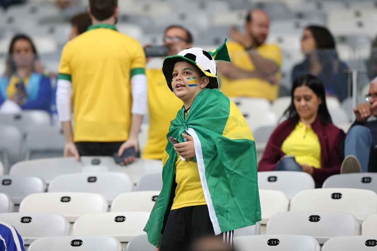 Torcedores no Mineiro durante jogo entre Brasil e Austrlia pelos Jogos Olmpicos do Rio