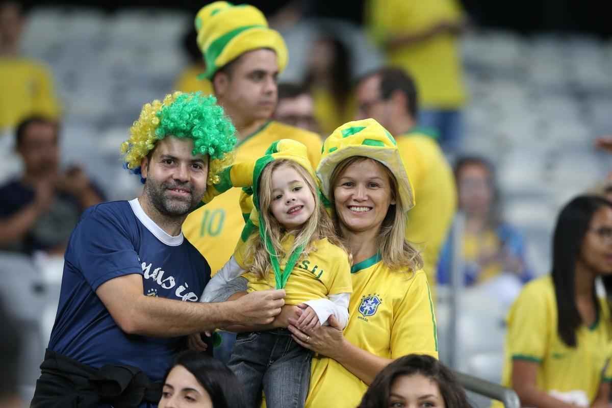 Torcedores no Mineiro durante jogo entre Brasil e Austrlia pelos Jogos Olmpicos do Rio