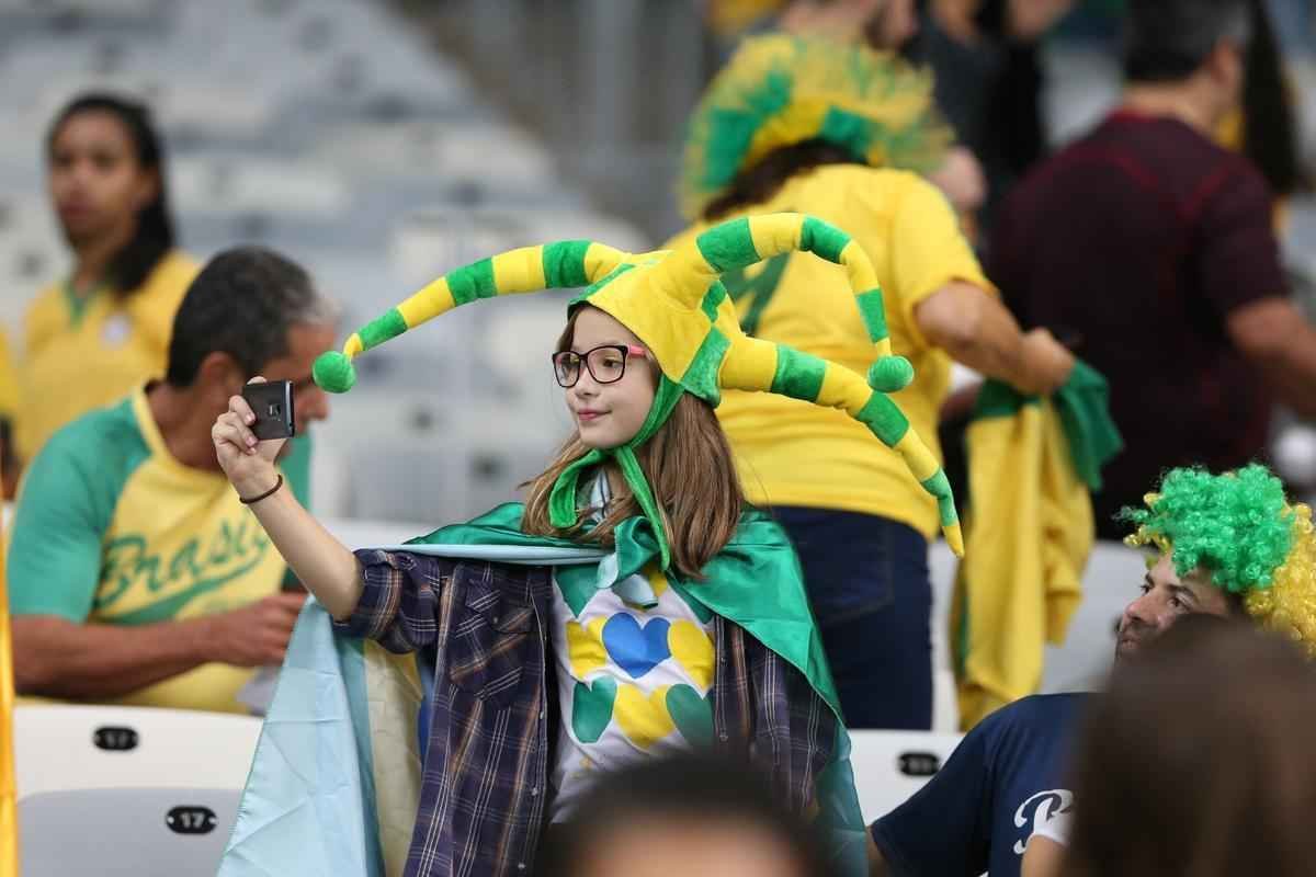 Torcedores no Mineiro durante jogo entre Brasil e Austrlia pelos Jogos Olmpicos do Rio