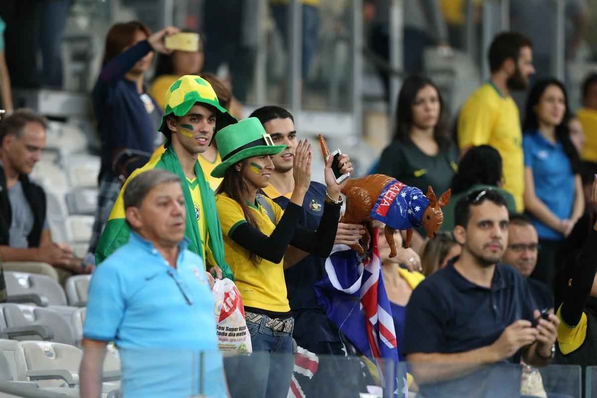 Torcedores no Mineiro durante jogo entre Brasil e Austrlia pelos Jogos Olmpicos do Rio