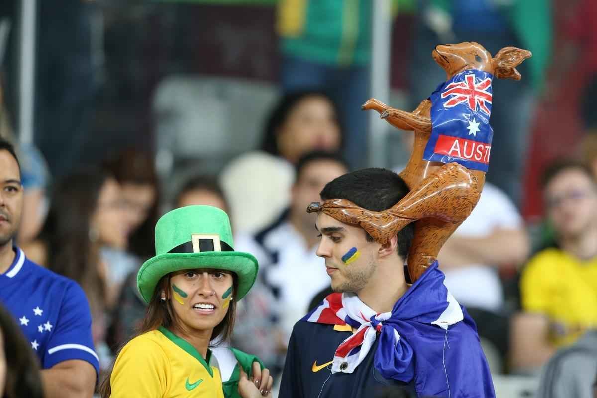 Torcedores no Mineiro durante jogo entre Brasil e Austrlia pelos Jogos Olmpicos do Rio
