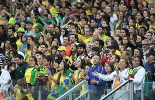 Torcedores no Mineiro durante jogo entre Brasil e Austrlia pelos Jogos Olmpicos