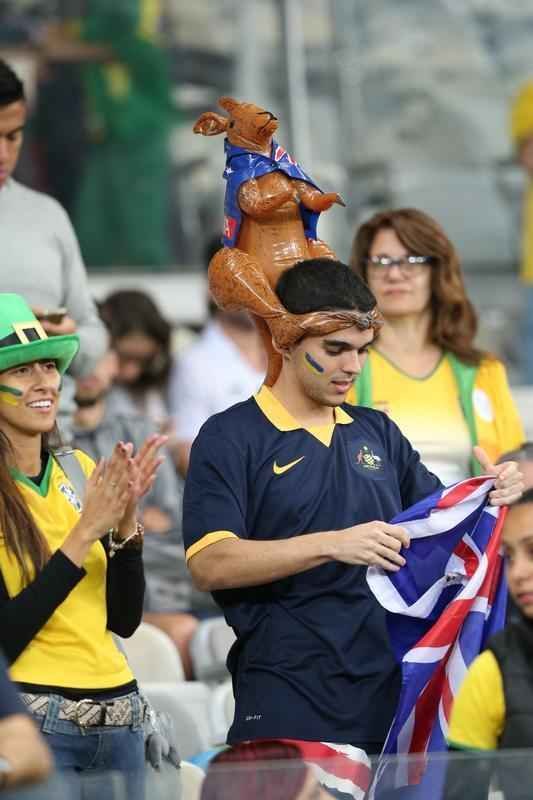 Torcedores no Mineiro durante jogo entre Brasil e Austrlia pelos Jogos Olmpicos