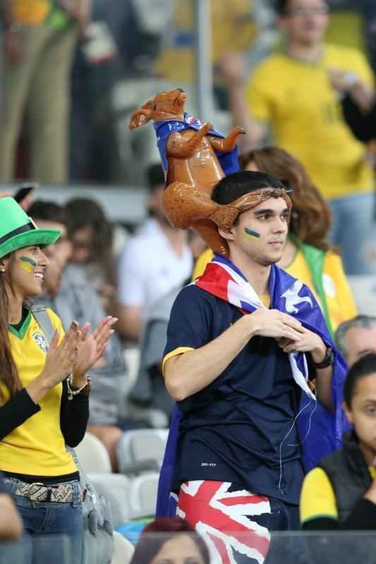 Torcedores no Mineiro durante jogo entre Brasil e Austrlia pelos Jogos Olmpicos
