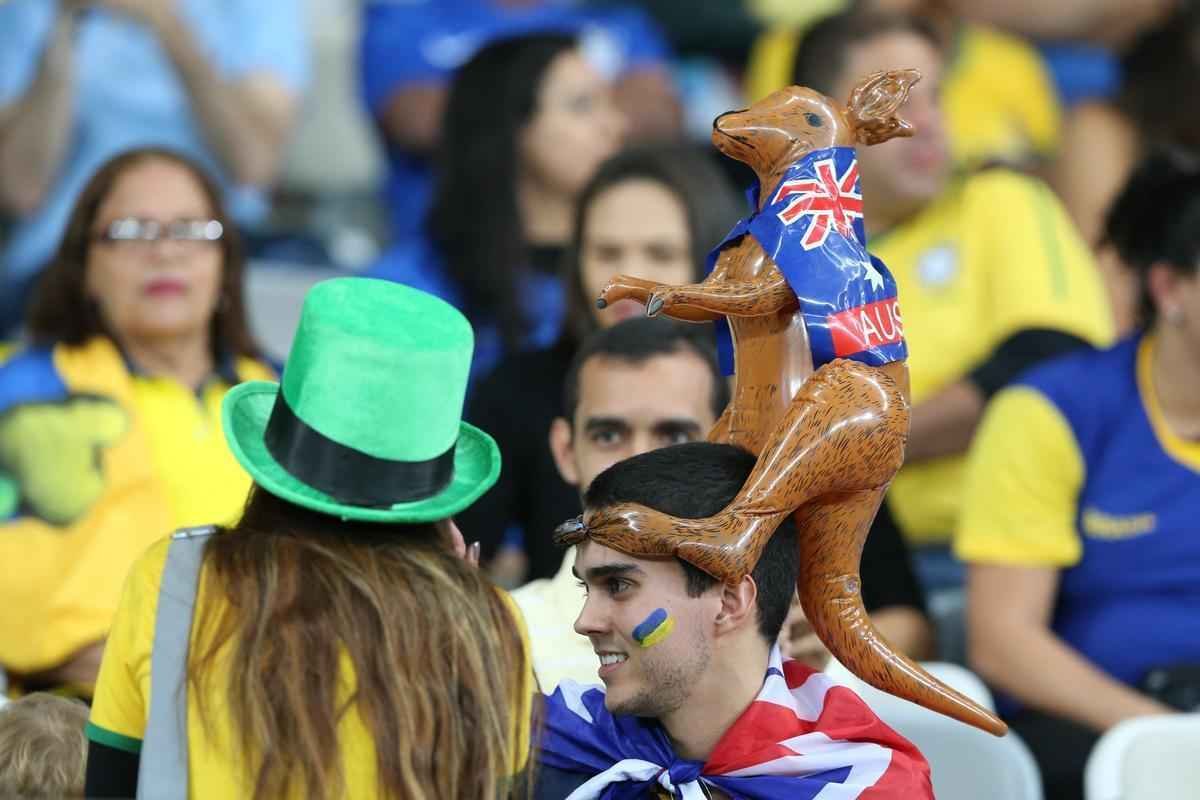 Torcedores no Mineiro durante jogo entre Brasil e Austrlia pelos Jogos Olmpicos