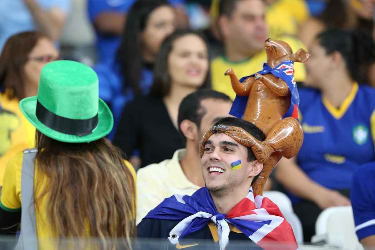 Torcedores no Mineiro durante jogo entre Brasil e Austrlia pelos Jogos Olmpicos