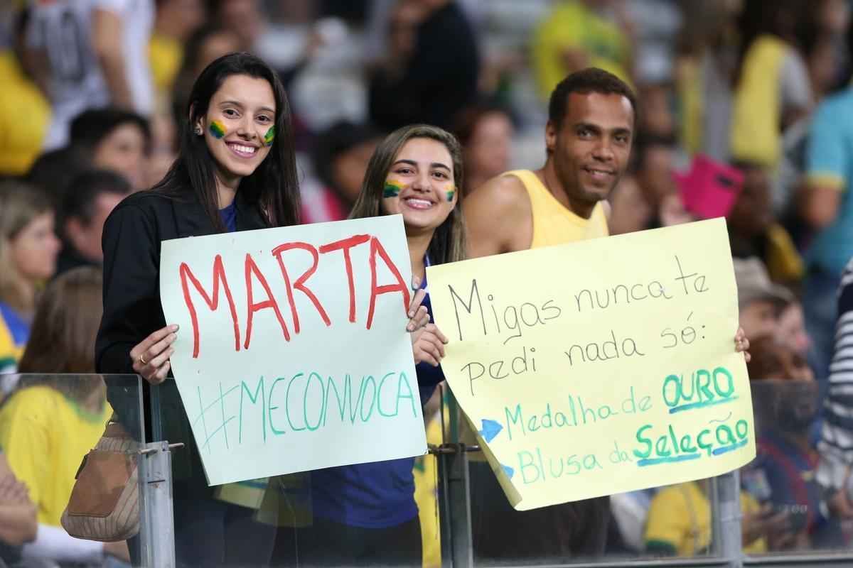 Torcedores no Mineiro durante jogo entre Brasil e Austrlia pelos Jogos Olmpicos