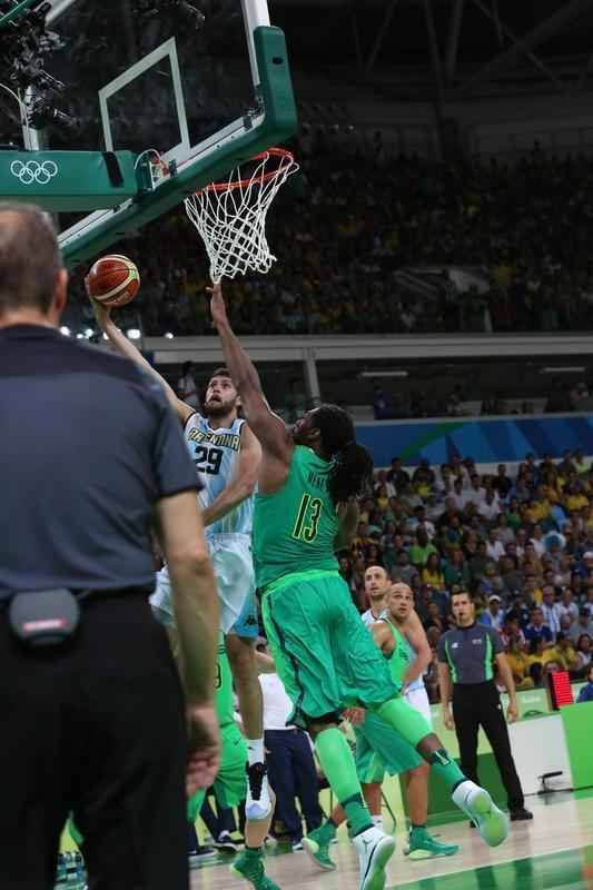 Fotos do jogo entre Brasil e Argentina na Arena Olmpica de Basquete (Rodrigo Clemente/EM D.A Press)