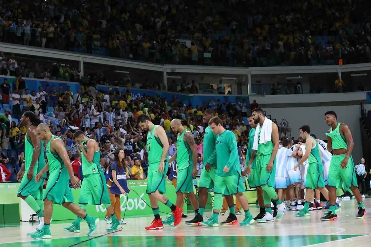 Fotos do jogo entre Brasil e Argentina na Arena Olmpica de Basquete (Rodrigo Clemente/EM D.A Press)