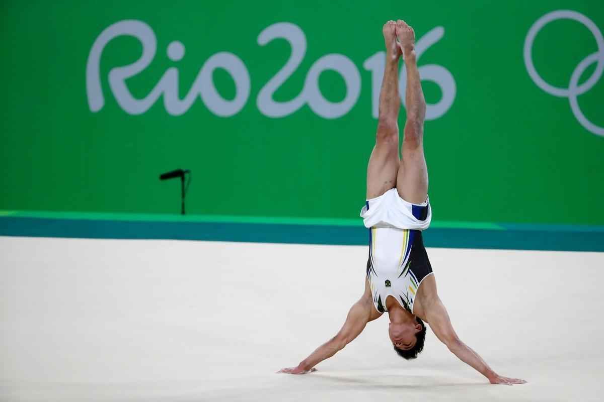 Nory ficou em terceiro e garantiu a medalha de bronze na prova de solo da ginstica
