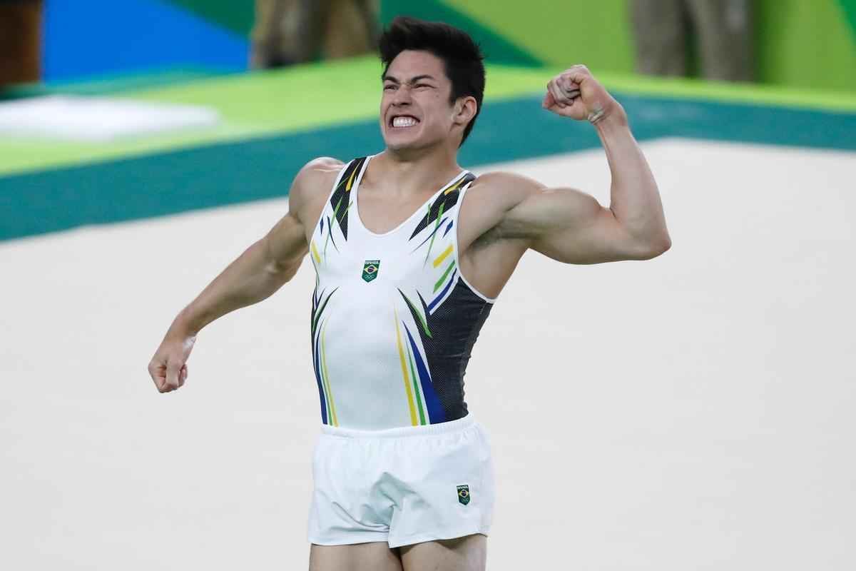 Nory ficou em terceiro e garantiu a medalha de bronze na prova de solo da ginstica