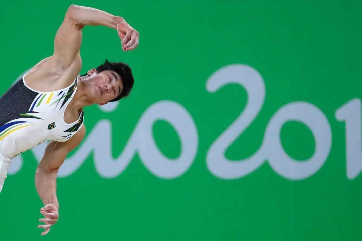 Nory ficou em terceiro e garantiu a medalha de bronze na prova de solo da ginstica