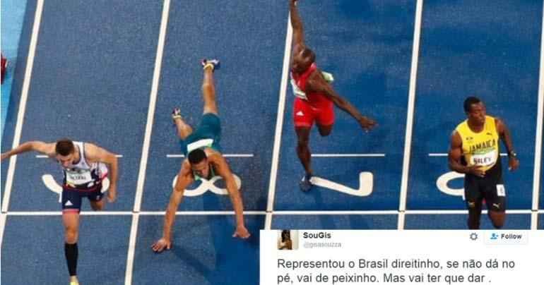 Classificao de brasileiro com peixinho no atletismo vira meme na internet