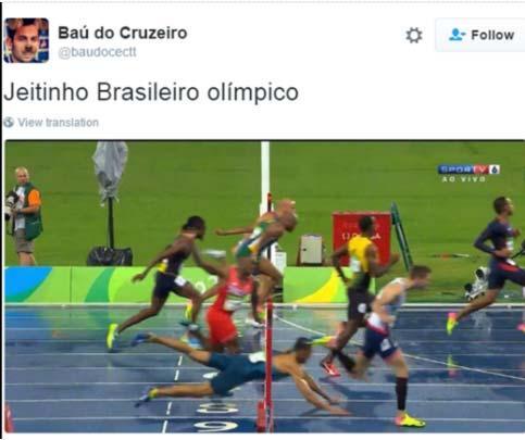 Classificao de brasileiro com peixinho no atletismo vira meme na internet