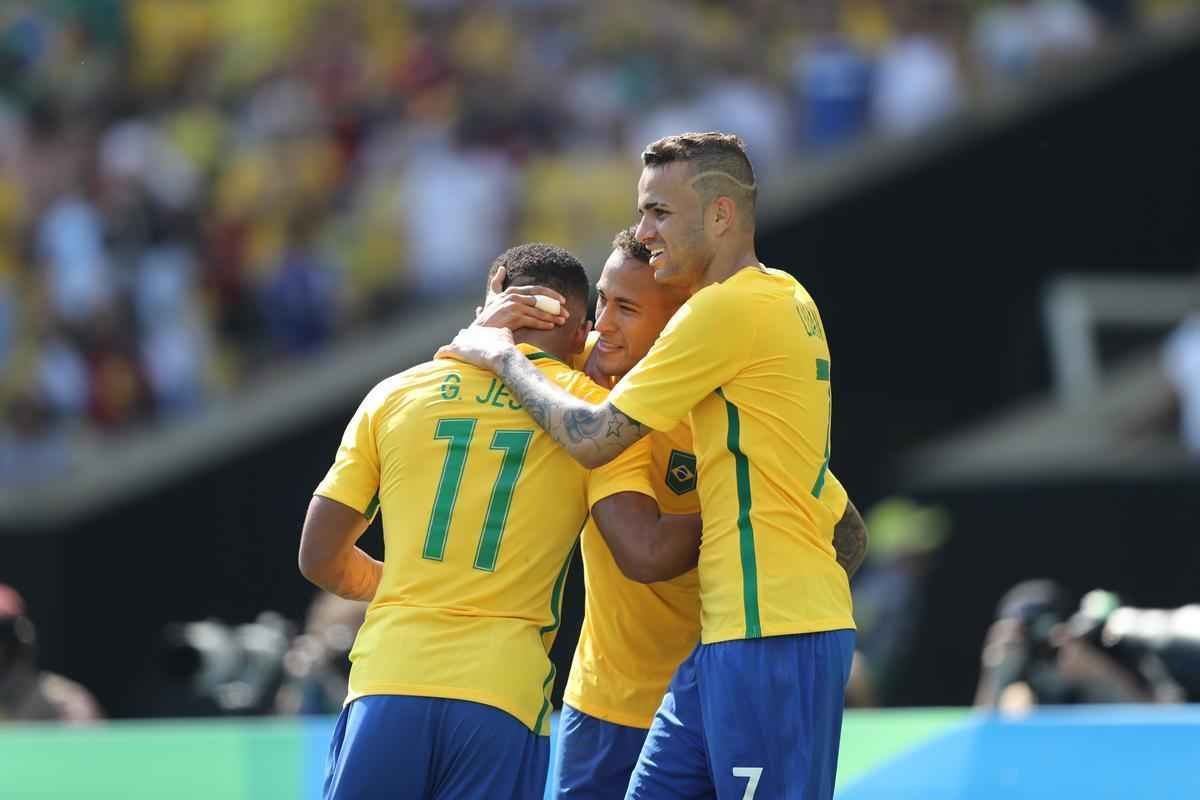 Brasil goleou Honduras por 6 a 0 e avanou  deciso do futebol masculino nos Jogos