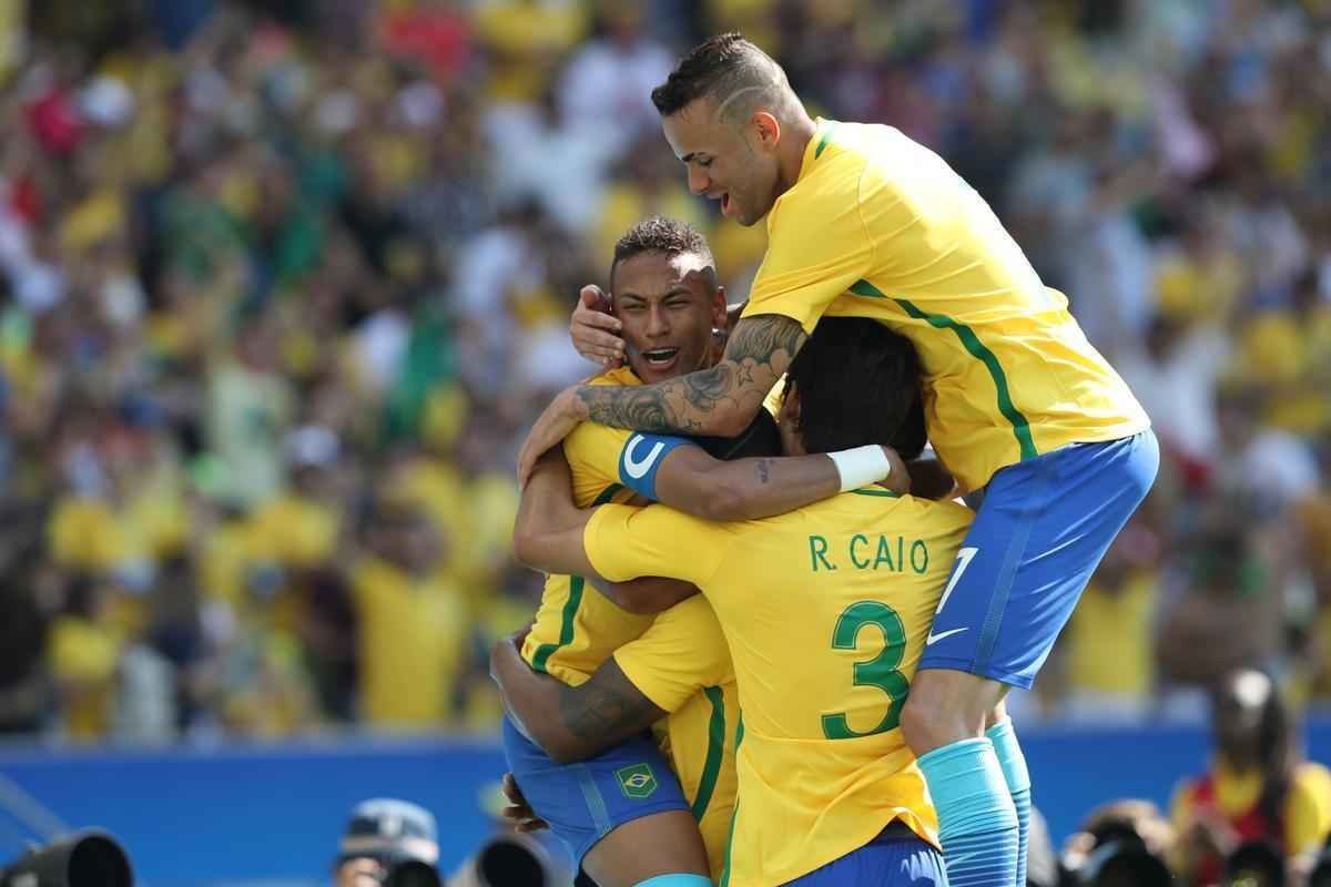 Brasil goleou Honduras por 6 a 0 e avanou  deciso do futebol masculino nos Jogos