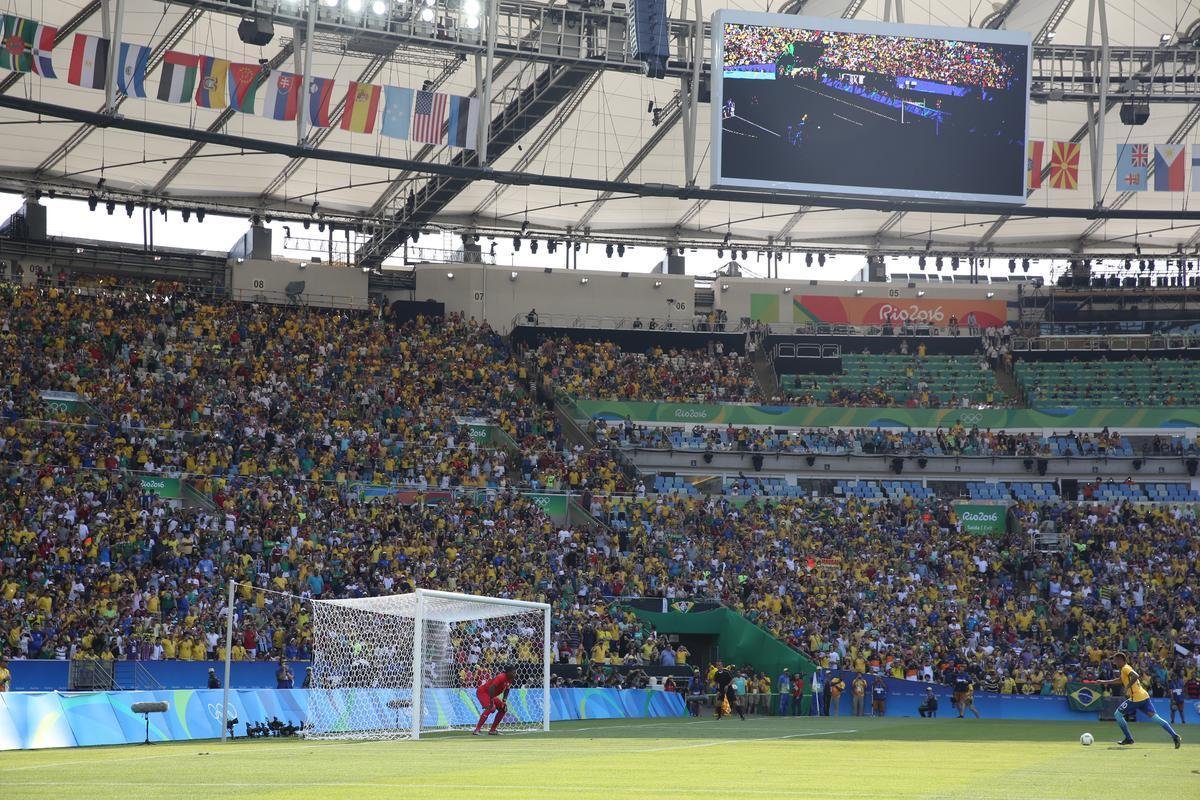 Brasil goleou Honduras por 6 a 0 e avanou  deciso do futebol masculino nos Jogos