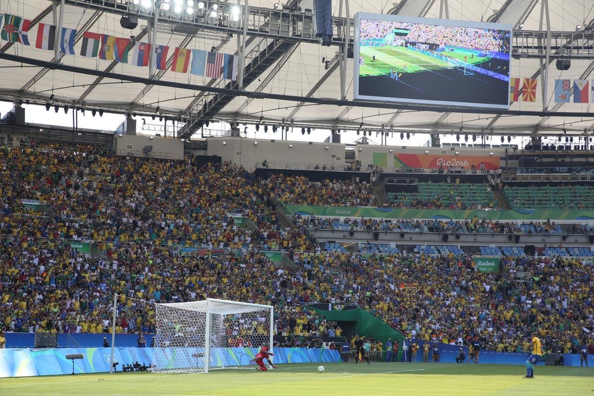Brasil goleou Honduras por 6 a 0 e avanou  deciso do futebol masculino nos Jogos