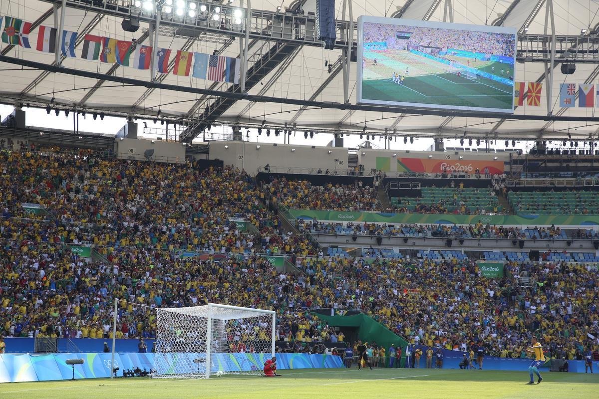Brasil goleou Honduras por 6 a 0 e avanou  deciso do futebol masculino nos Jogos