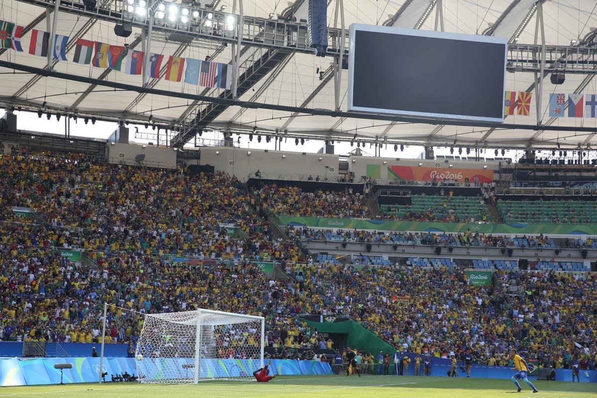 Brasil goleou Honduras por 6 a 0 e avanou  deciso do futebol masculino nos Jogos