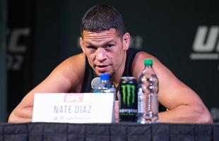 Fotos da coletiva do UFC 202, em Las Vegas - Nate Diaz na entrevista