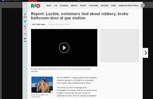 USA Today (EUA) : Nadador Ryan Lochte mentiu sobre roube  mo armada no Rio. Lchte mentiu sobre assalto e quebrou porta de banheiro em posto de gasolina

