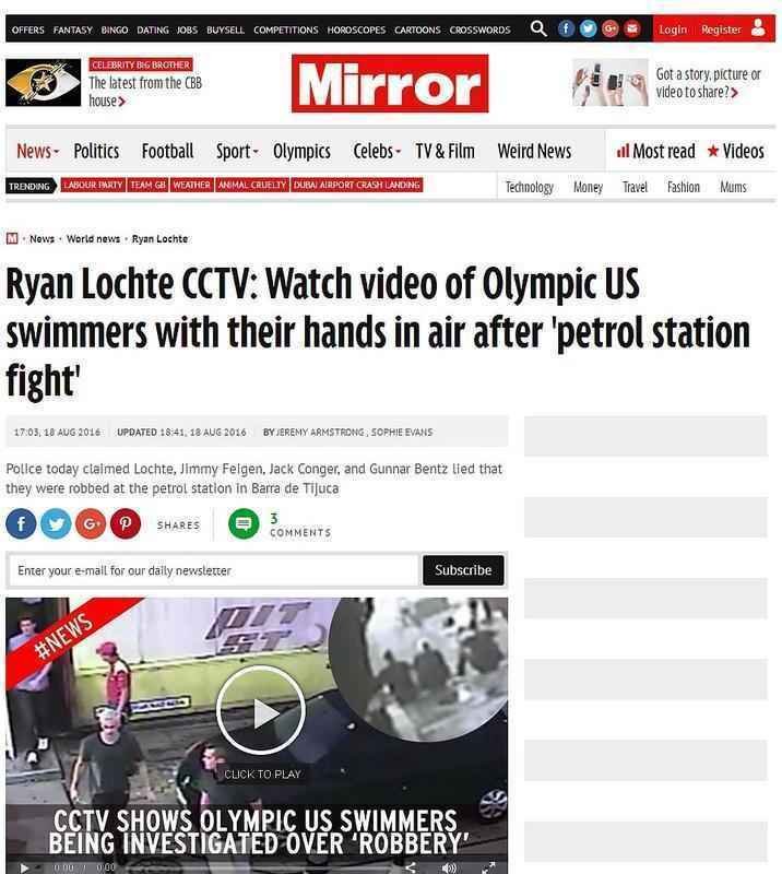 Mirror, Inglaterra: 'O que realmente aconteceu no Rio?'