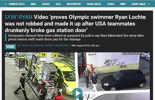 The Sun, Inglaterra: 'Ryan Lochte no foi roubado e quebrou posto de gasolina'