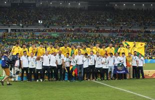 Fotos da comemorao do ouro brasileiro no futebol masculino