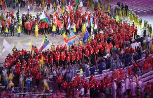 Cerca de mil atletas de todas as delegações participaram da cerimônia de encerramento