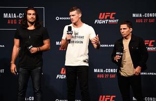 Pesagem oficial do UFC on Fox 21, em Vancouver - Elias Theodorou, Stephen Thompson e Joseph Benavidez no Questions and Answers com os fs