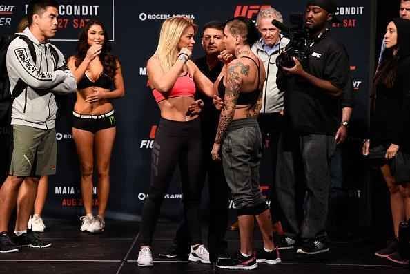 Pesagem oficial do UFC on Fox 21, em Vancouver - Paige VanZant 52,3kg x Bec Rawlings 52,3kg 