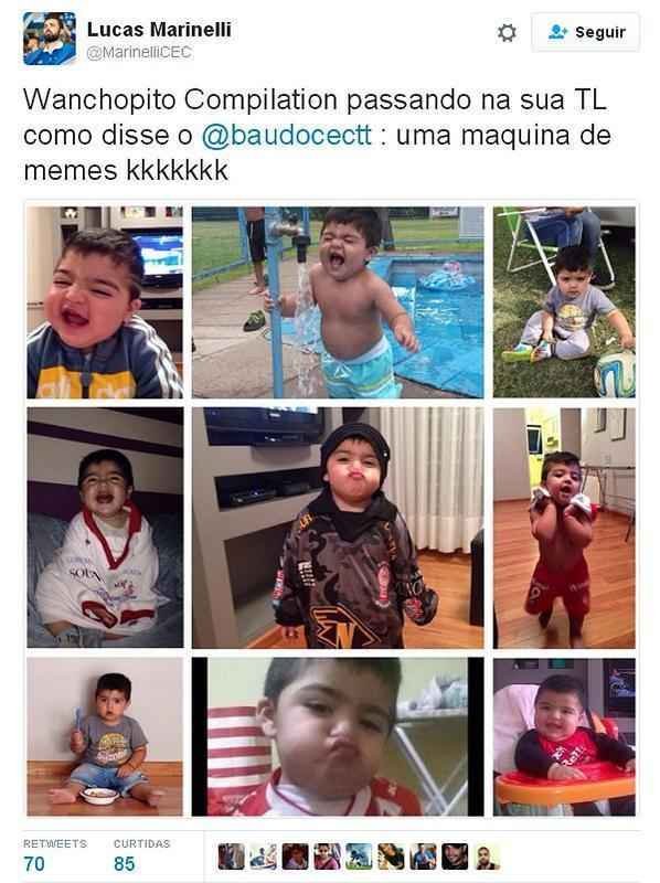 Filho de Ramn bila, pequeno Valentino, de 2 anos, herdou apelido do pai e virou 'Wanchopito'