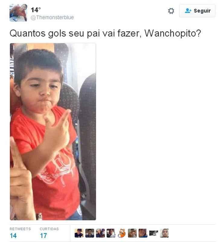 Filho de Ramn bila, pequeno Valentino, de 2 anos, herdou apelido do pai e virou 'Wanchopito'