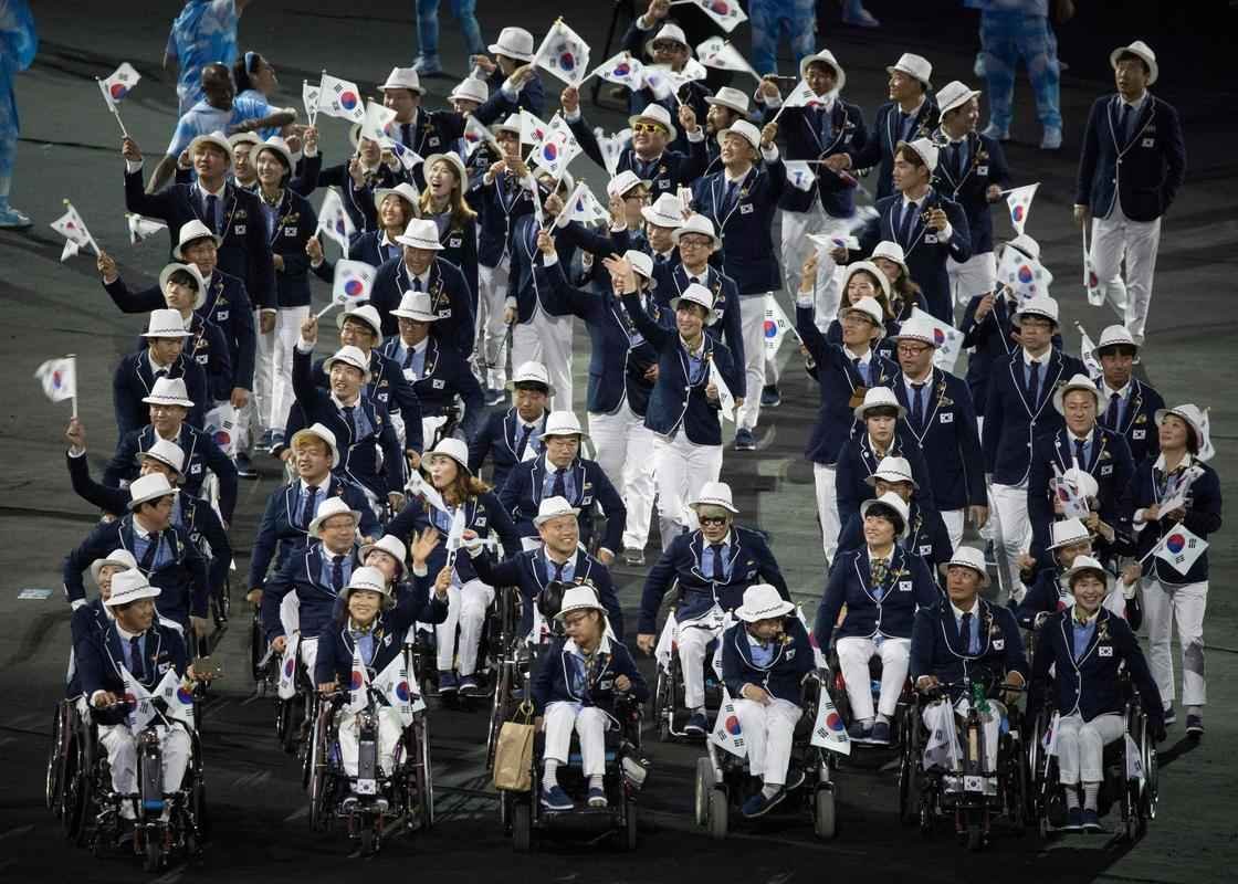 Delegaes na cerimnia de abertura da Paralimpada Rio 2016, no Maracan