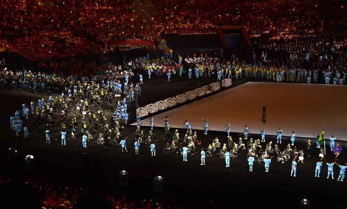 Delegaes na cerimnia de abertura da Paralimpada Rio 2016, no Maracan