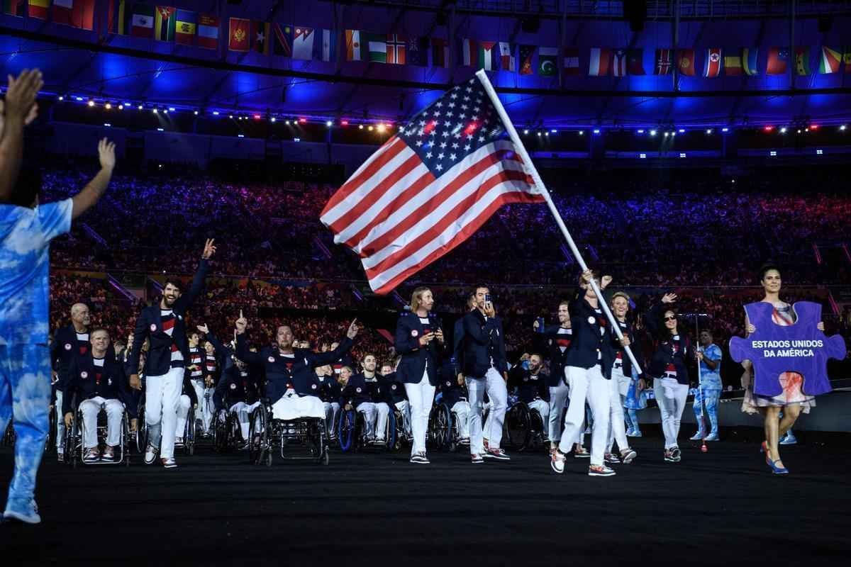 Delegaes na cerimnia de abertura da Paralimpada Rio 2016, no Maracan