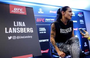 Media Day do UFC Fight Night Braslia - A estreante Lina Lansberg concede entrevista