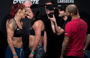 Pesagem do UFC Fight Night 95 - Encarada sria entre Cyborg e Lansberg em Braslia