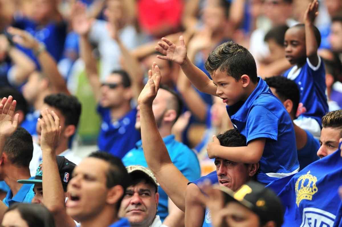 Fotos da torcida do Cruzeiro no jogo deste domingo contra a Chapecoense, no Mineiro (Ramon Lisboa/EM D.A Press)