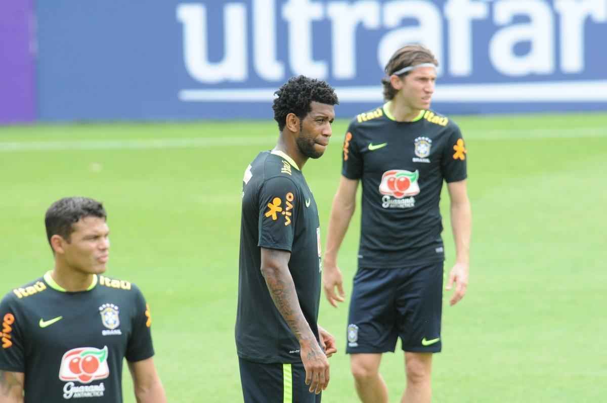 Imagens do treino da Seleo Brasileira neste sbado