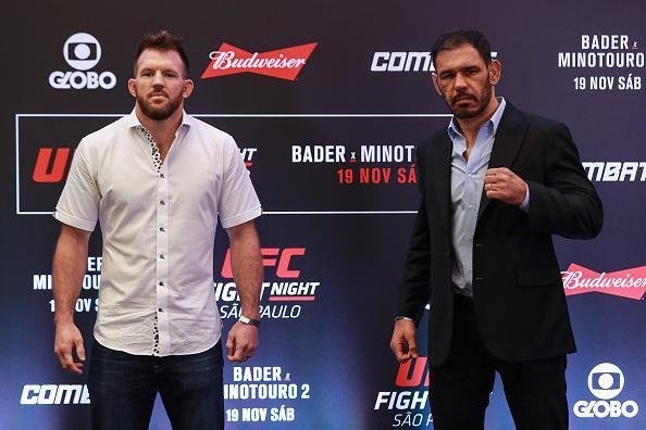 Media Day do UFC em So Paulo - Os protagonistas Ryan Bader e Rogrio Minotouro