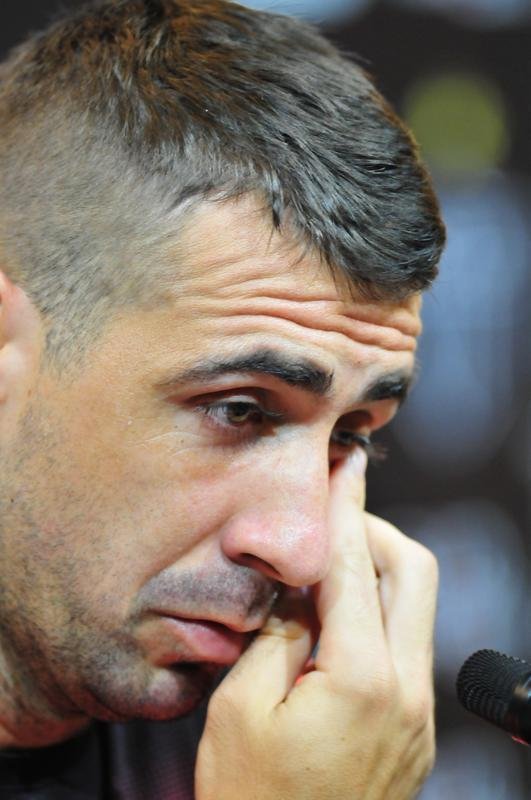 Lucas Pratto participou da entrevista coletiva