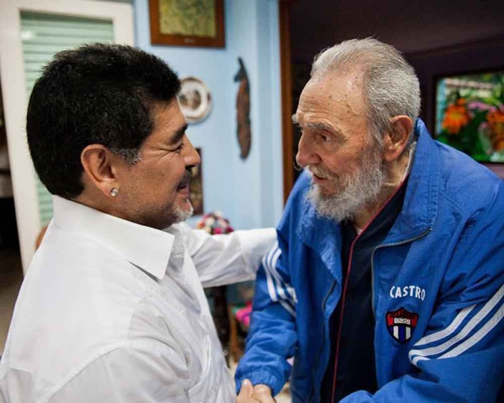 Fidel com Diego Armando Maradona em abril de 2013, em Havana