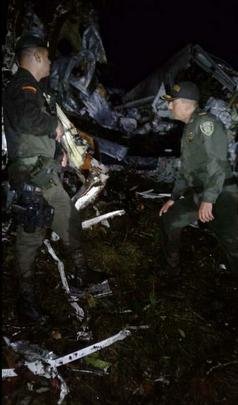 Imagens do local onde caiu o avião da Chapecoense, no município colombiano de La Unión