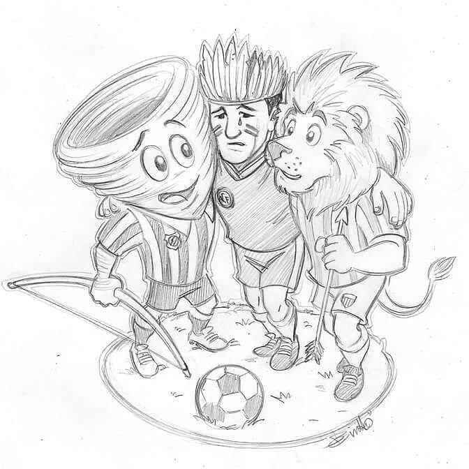 Em outra ilustrao, times de Florianpolis, Ava e Figueirense, se solidarizam com o mascote da Chape 