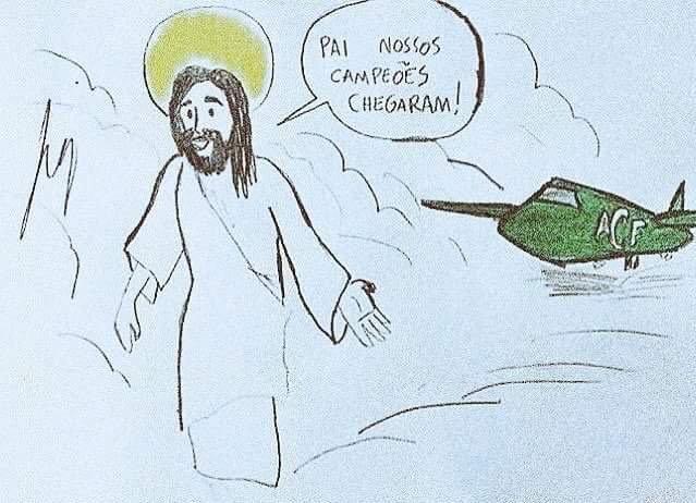 EM outra ilustrao, torcedores simbolizam a chegada dos atletas ao cu 