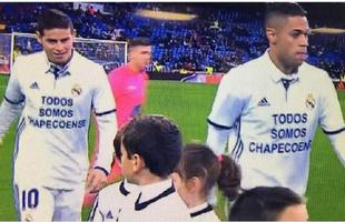 Jogadores do Real Madrid entraram em campo no jogo contra o Cultural Leonesa com uma camisa que estampava a frase: 'Todos somos Chapecoense'